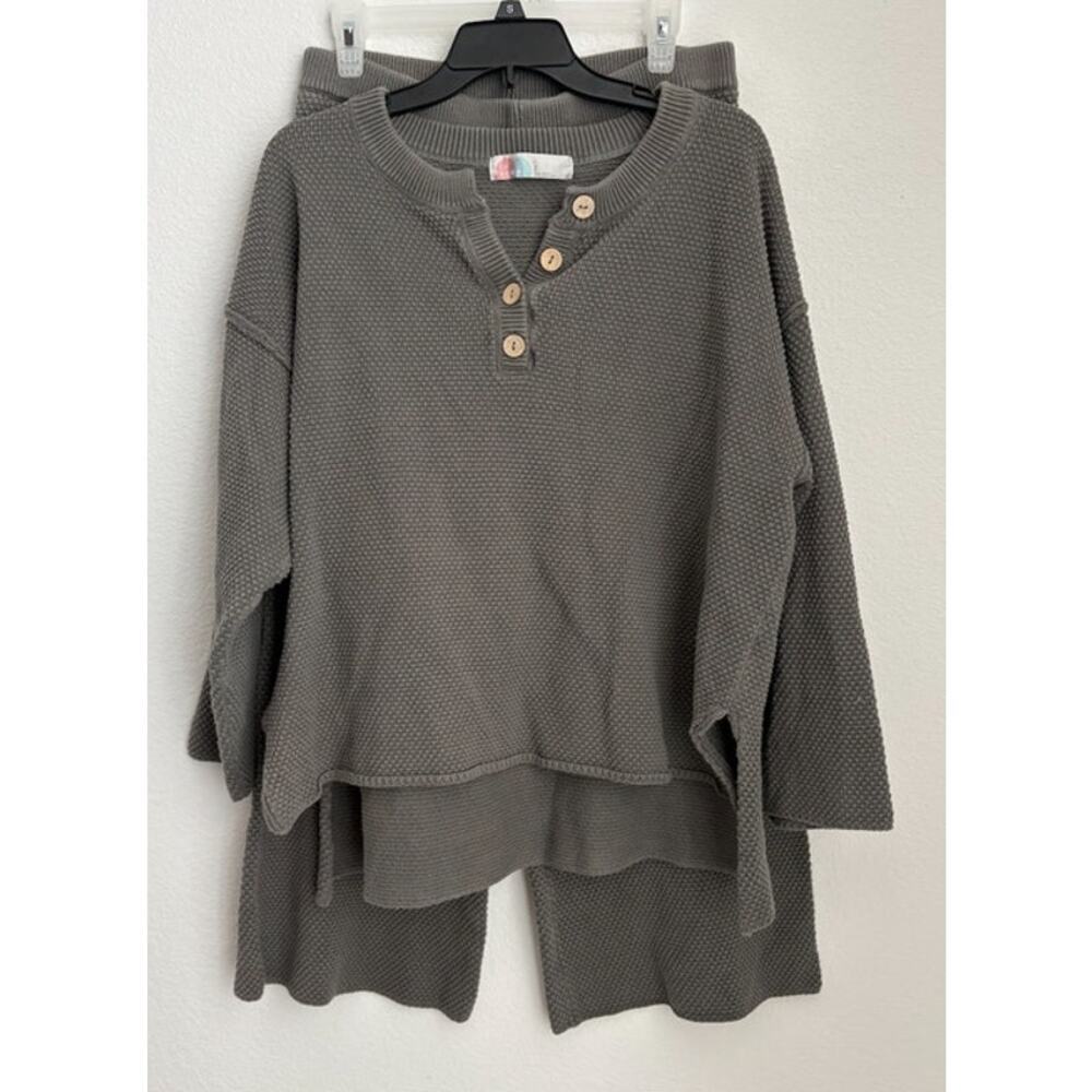 Free People Beach Hailee Sweater Set Cedar Fog Size Large - Picture 3 of 12